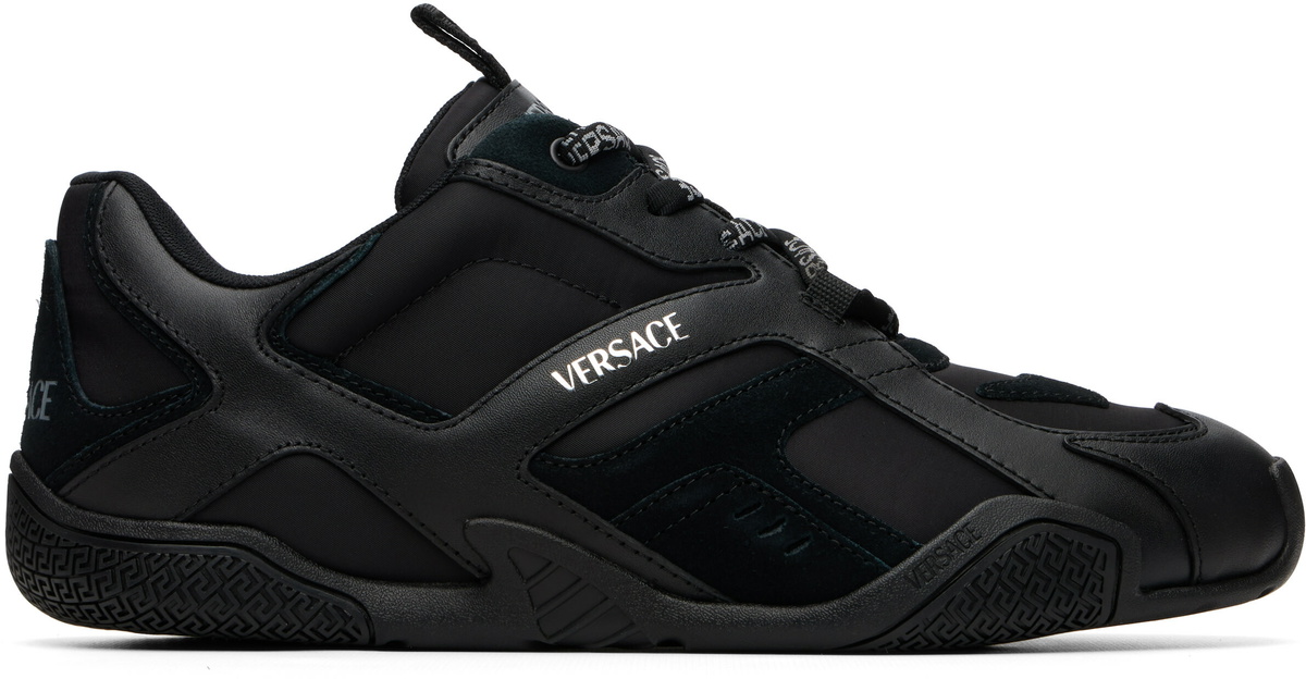 Versace Black Galaxia Leather Sneakers