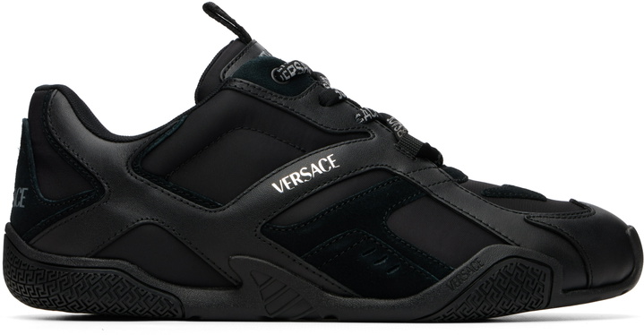 Photo: Versace Black Galaxia Leather Sneakers