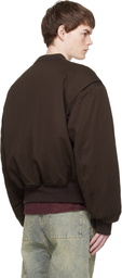 Entire Studios Brown Cropped Broad Bomber Jacket