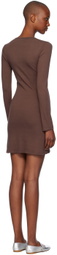 Gil Rodriguez Brown Long Sleeve Bellevue Minidress
