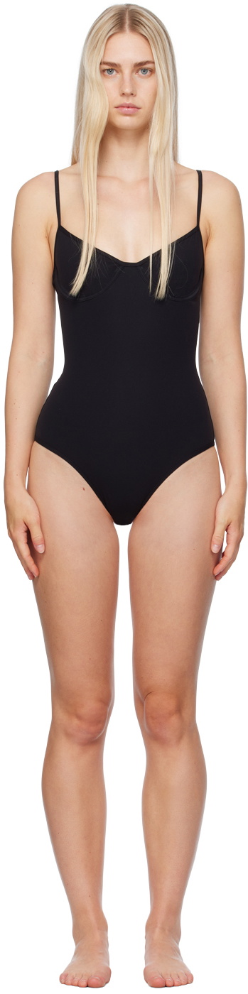 TOTEME Black Half-Cup Swimsuit