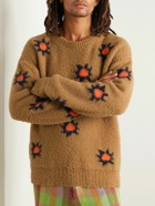 ZEGNA x The Elder Statesman - Intarsia Wool and Oasi Cashmere-Blend Sweater - Brown