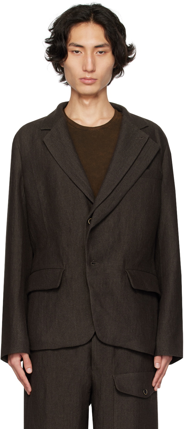 UMA WANG Brown Jerrion Blazer