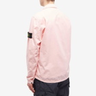 Stone Island Men's Brushed Cotton Canvas Zip Shirt Jacket in Pink