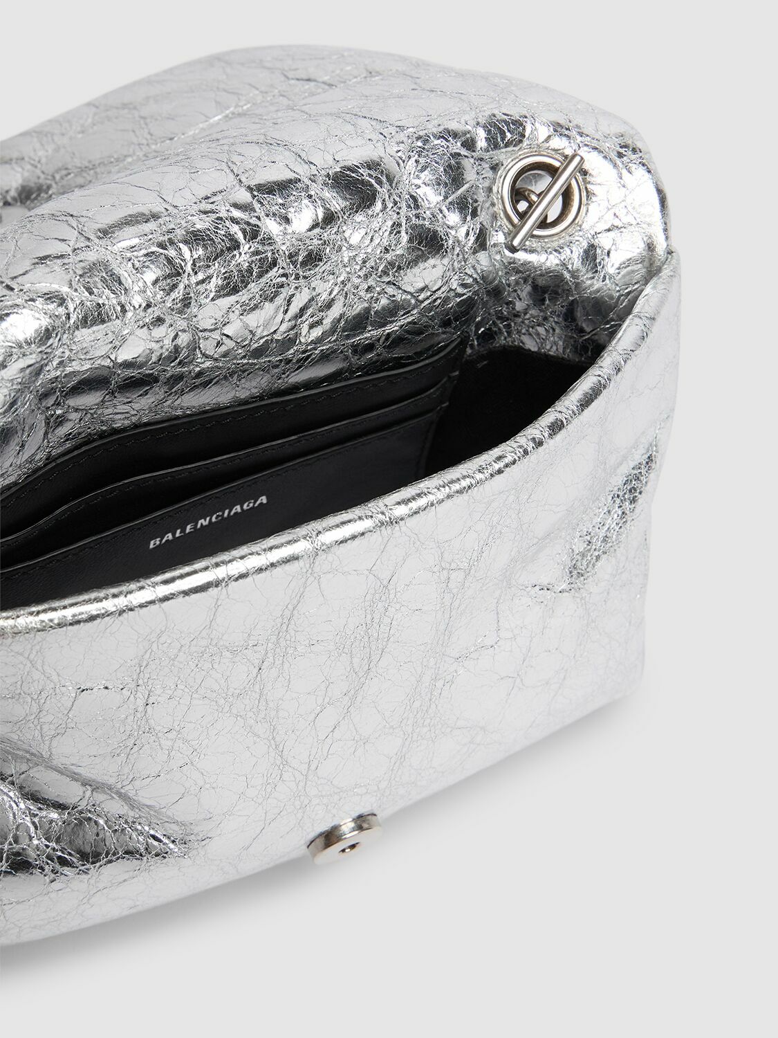 BALENCIAGA Nano Monaco Metallized Leather Bag Balenciaga