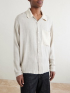 Kartik Research - Crochet-Trimmed Ramie and Cotton-Blend Shirt - Neutrals