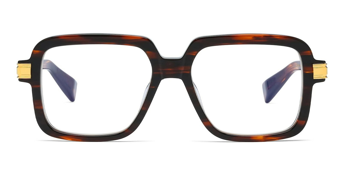 Balmain Brigade Iii - 18k Gold / Spotted Havana Glasses Balmain