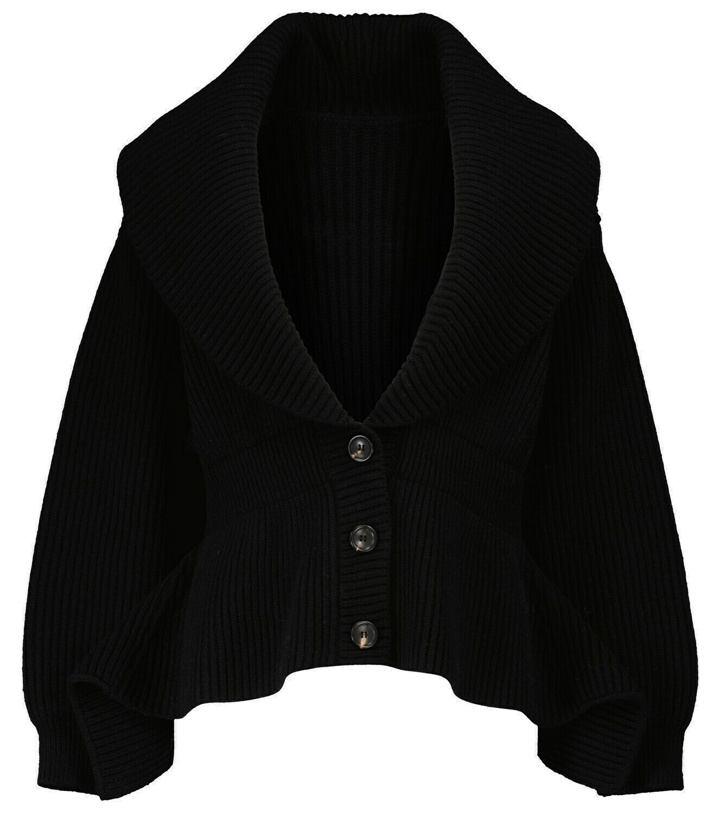 Photo: Alaïa Wool and cashmere peplum cardigan