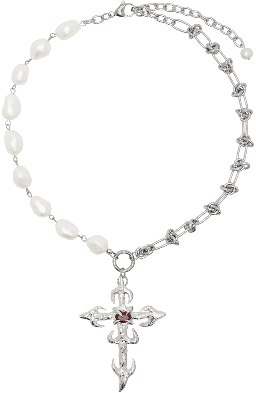 Harlot Hands SSENSE Exclusive Silver Ascension Necklace