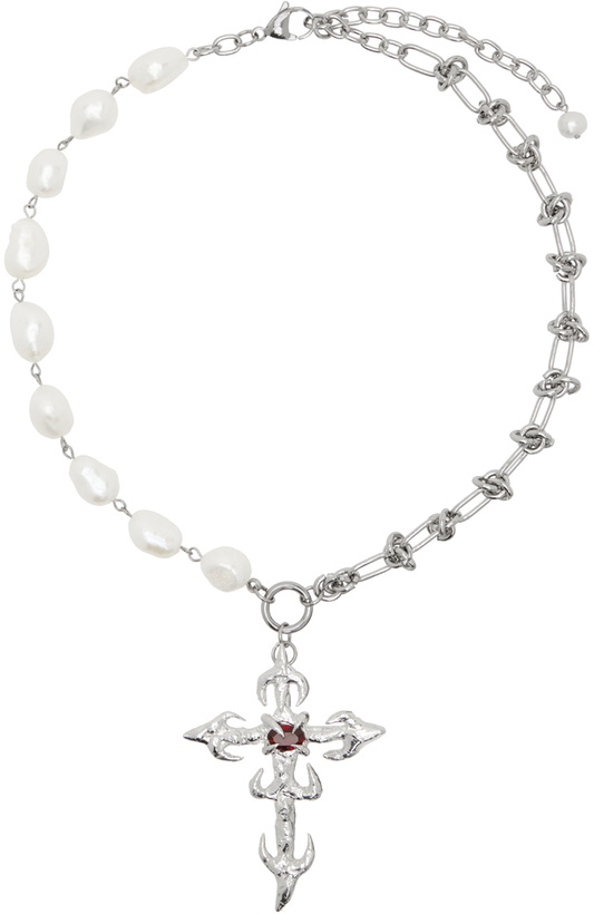 Photo: Harlot Hands SSENSE Exclusive Silver Ascension Necklace