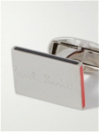 Paul Smith - Logo-Engraved Silver-Tone Enamel Cufflinks