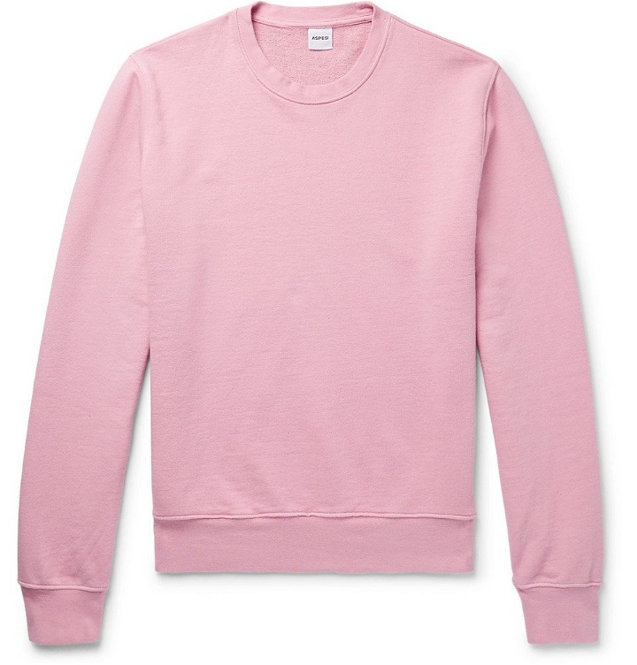 Photo: Aspesi - Garment-Dyed Loopback Cotton-Jersey Sweatshirt - Men - Pink