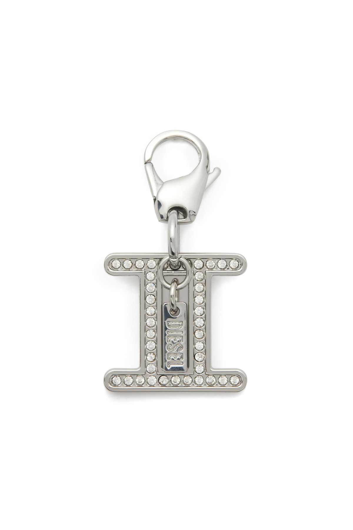 Diesel Metal Gemini charm with rhinestones - Charms and Keyrings - Unisex - Silver
