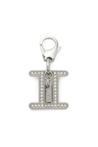 Diesel Metal Gemini charm with rhinestones - Charms and Keyrings - Unisex - Silver