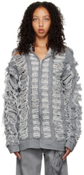 Sia Arnika Gray Ripped Denim Jacket