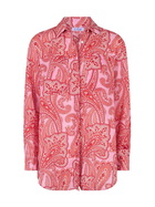 MC2 Saint Barth Woman Linen Shirt Alodie With Paisley Print And Pockets
