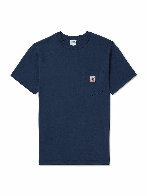 Photo: Randy's Garments - Logo-Appliquéd Cotton-Jersey T-Shirt - Blue