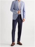 HUGO BOSS - Hartlay2 Slim-Fit Mélange Cotton and Virgin Wool-Blend Suit Jacket - Blue
