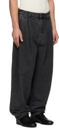 Hed Mayner Gray Pleated Denim Jeans