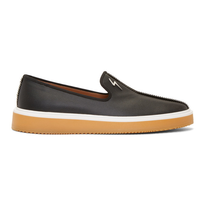 Photo: Giuseppe Zanotti Black Zip Hoffman Slip-On Sneakers