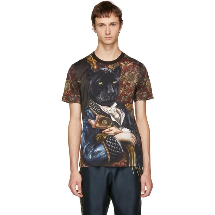 Photo: Dolce and Gabbana Multicolor Royal Panther T-Shirt 