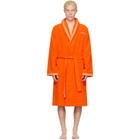 Versace Orange Cotton-Terry Jacquard Bathrobe