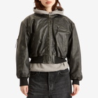 Acne Studios Women's New Lomber Leather Bomber Jacket in Vintage Black