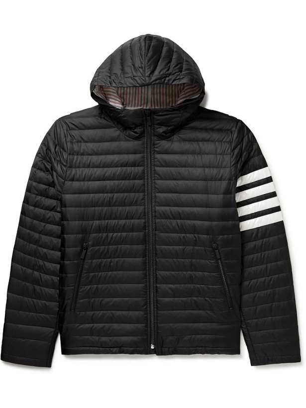 Photo: THOM BROWNE - Striped Quilted Shell Down Jacket - Black