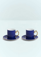 L'Objet Set Of Two Lapis Espresso Cups And Saucers