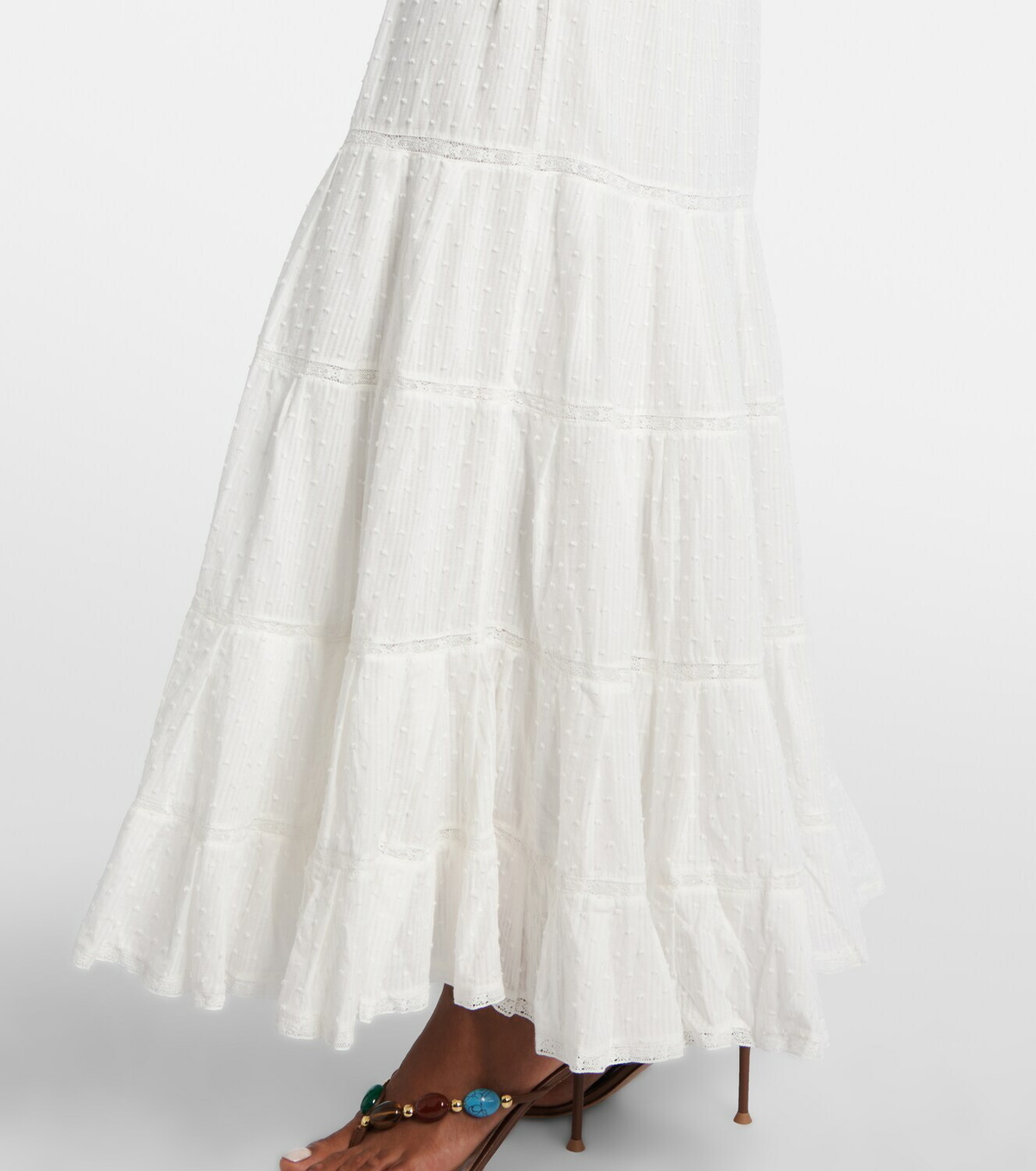 Poupette St Barth Foe shirred cotton maxi dress