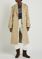 Anine Bing Rickie Double-breasted Stretch-cotton Trench Coat Beige