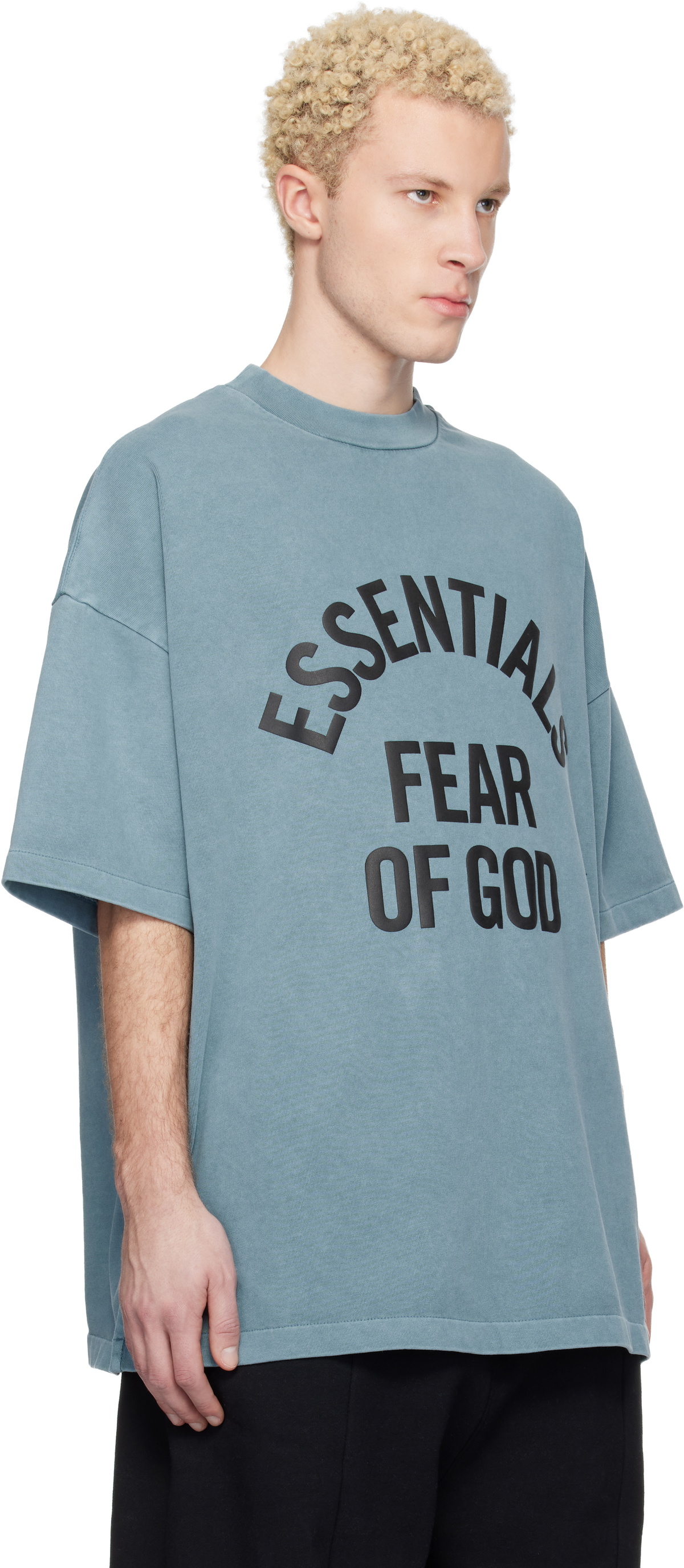 Fear of God ESSENTIALS Blue Campus 90s Short Sleeve T-shirt
