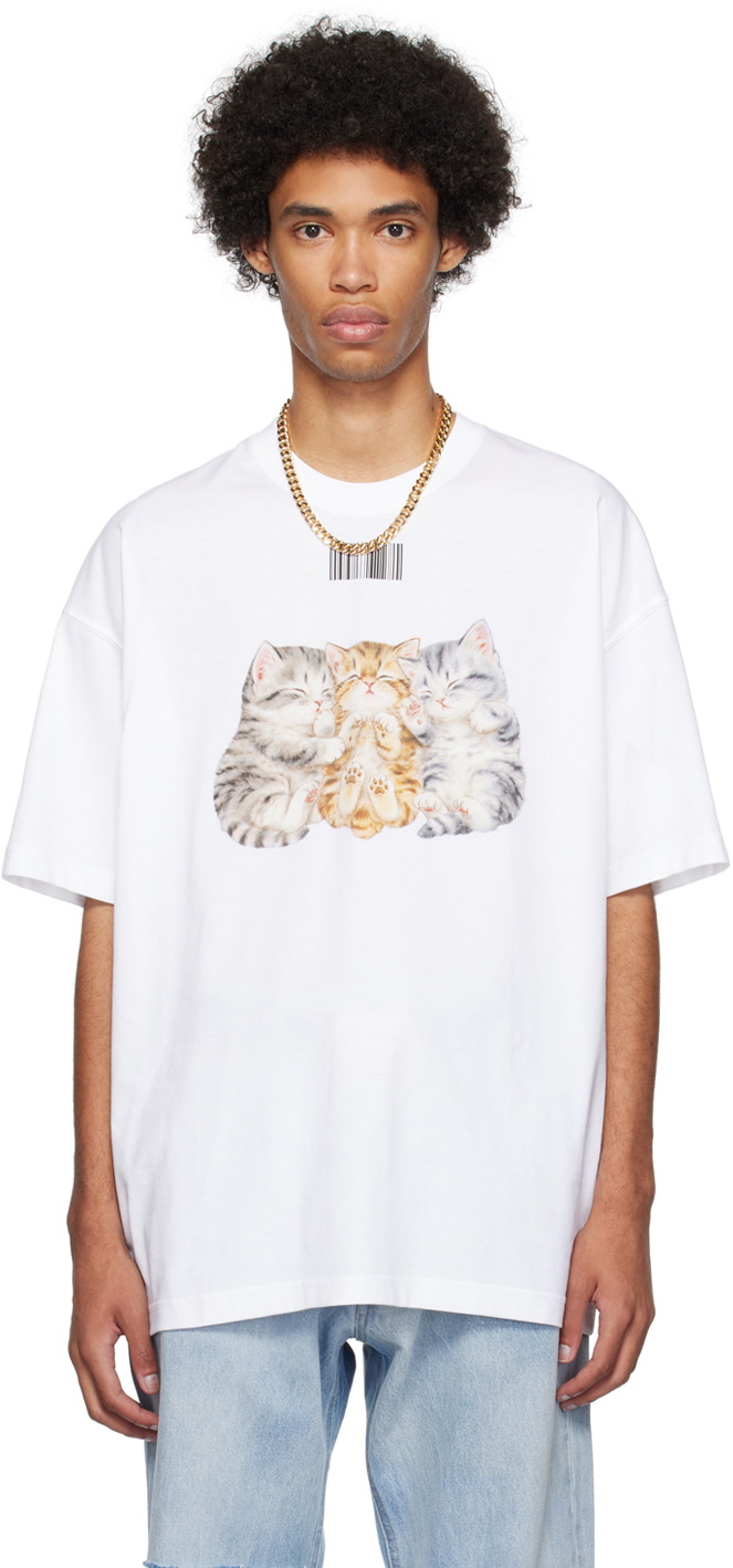 【セール在庫】VTMNTS kitten-Print Tシャツ トップス
