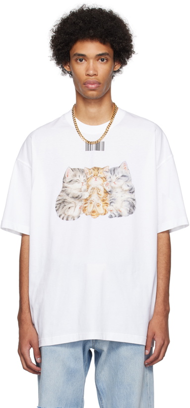 Photo: VTMNTS White Cute Cat T-Shirt