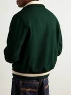 Golden Bear - Byron Striped Padded Wool-Blend Felt Varsity Jacket - Green