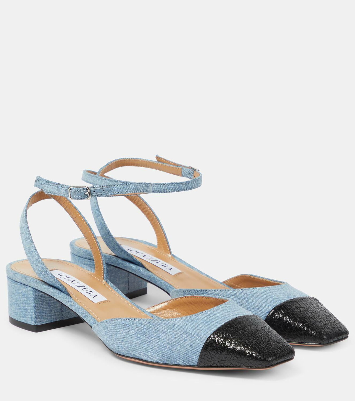 シューズ・サンダルその他 Aquazzura French Flirt 35 denim effect Aquazzura French Flirt 35 denim and leather pumps Aquazzura