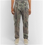 Fear of God - Jiujitsu Tapered Belted Printed Cotton-Twill Trousers - Gray