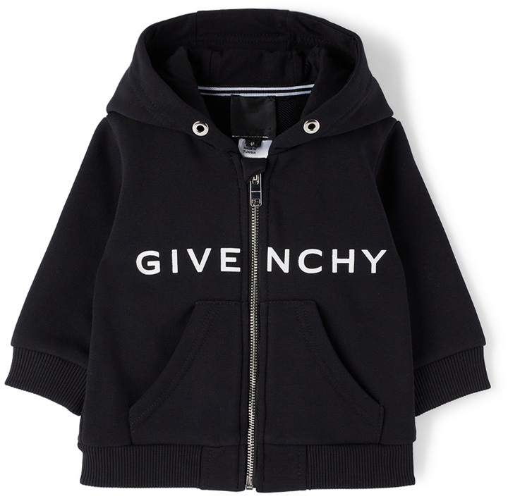 Photo: Givenchy Baby Black Fleece Zip Cardigan