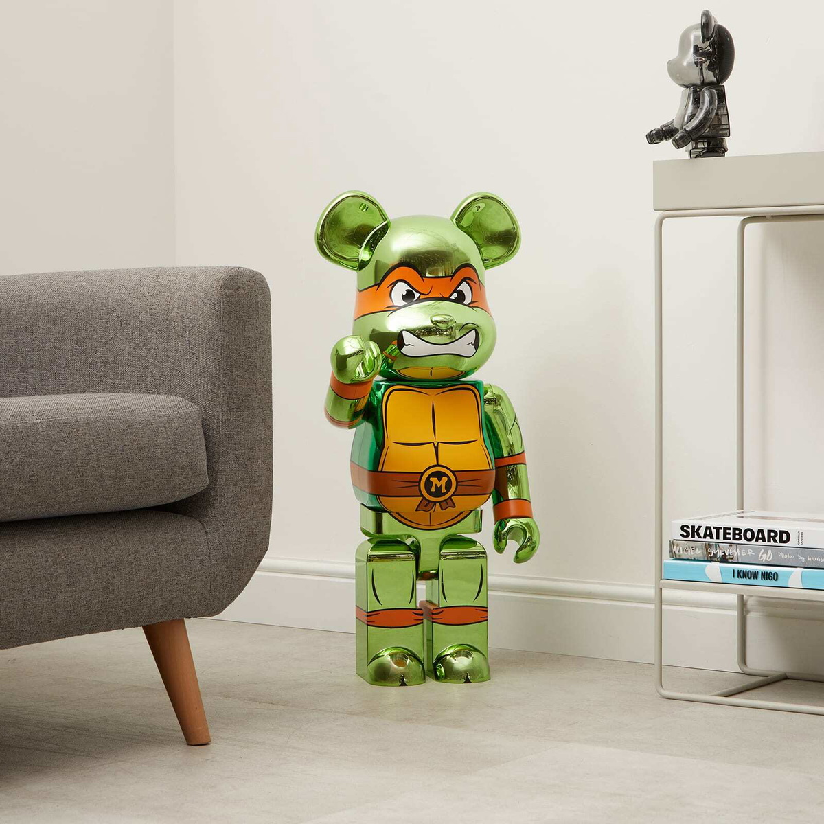 Medicom Be@rbrick Michelangelo Chrome Ver. 