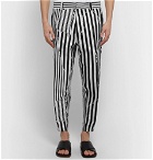 Haider Ackermann - Slim-Fit Cropped Striped Twill Trousers - Black