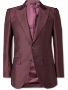 TOM FORD - Wool, Mohair and Silk-Blend Twill Suit Jacket - Burgundy