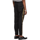 Dolce and Gabbana Black and Gold Embroidered Drawstring Trousers