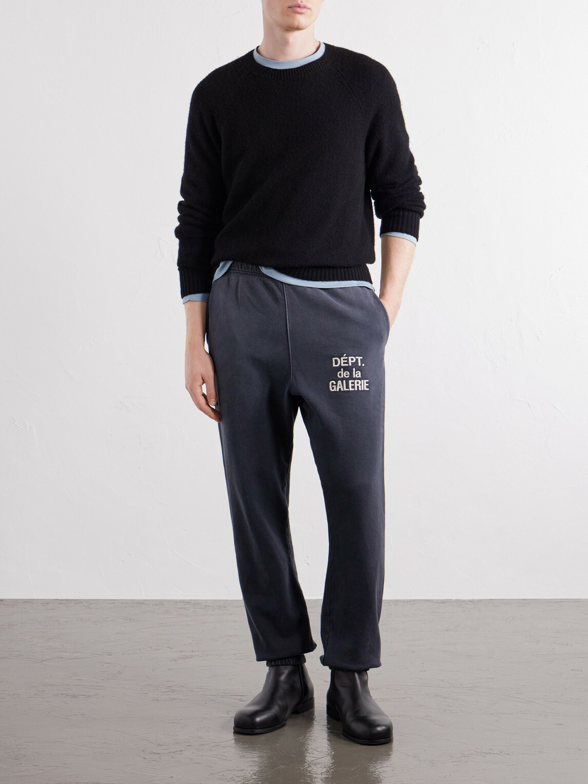 Gallery Dept. - Logo-Embroidered Straight-Leg Cotton-Jersey Sweatpants - Gray