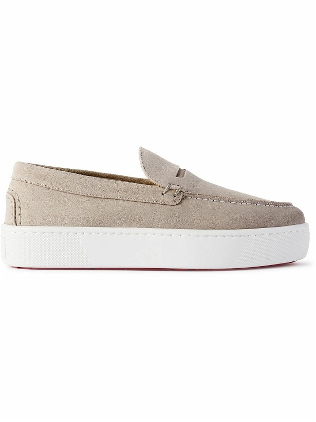 Photo: Christian Louboutin - Paqueboat Suede Penny Loafers - Neutrals