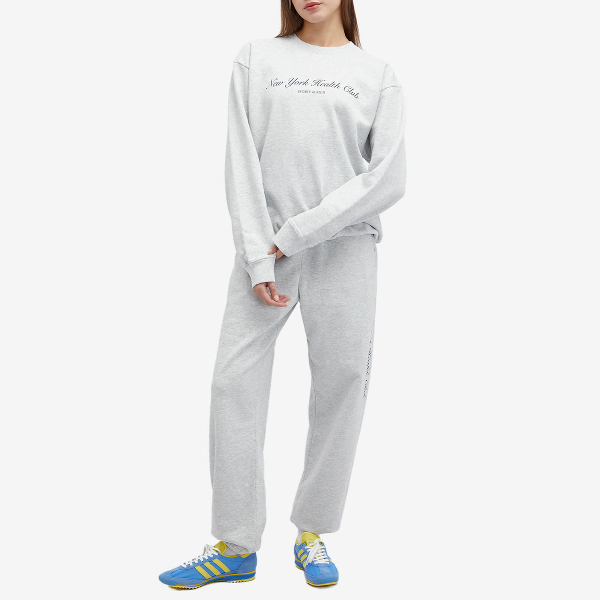 Sporty & Rich Women's NY Health Club Crewneck in Heather Sporty & Rich Women's NY Health Club Crewneck in Heather