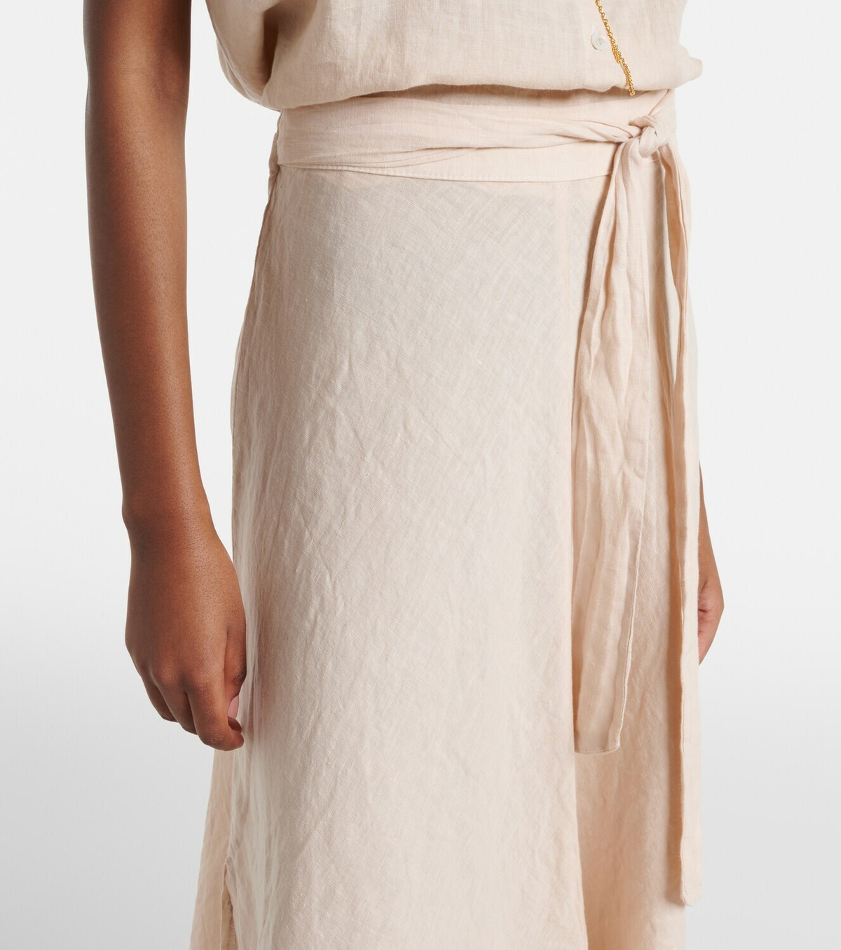 Velvet Malina linen midi skirt