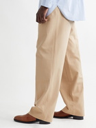 The Row - Marcello Wide-Leg Pleated Silk and Cotton-Blend Twill Trousers - Neutrals