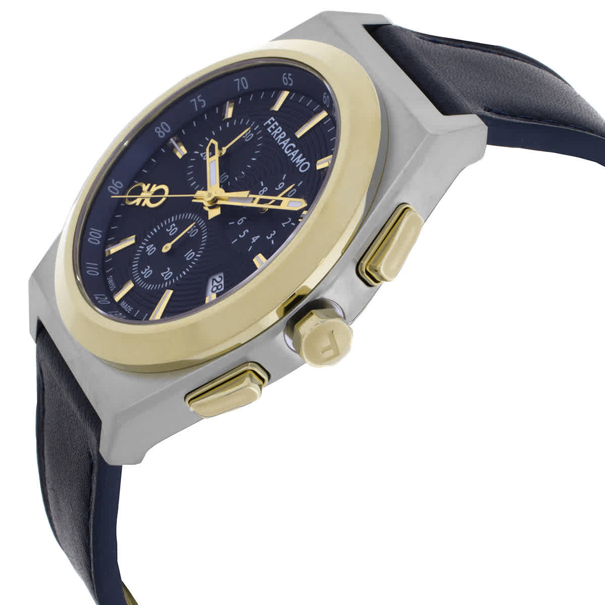 Ferragamo Vega Upper East Chronograph Quartz Blue Dial Mens Watch SFVA00224
