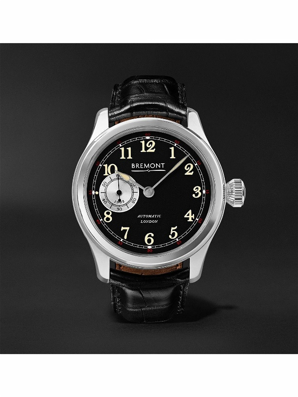 Photo: Bremont - Wright Flyer Limited Edition Automatic 43mm Stainless Steel and Leather Watch, Ref. No. WF-SS