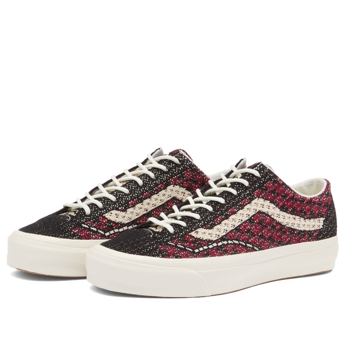 Vans LX Old Skool 36 EK sneaker in Geo Check Bordeaux